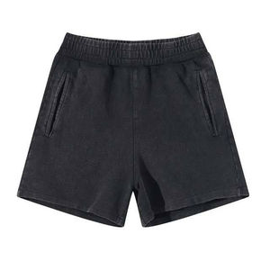 Elastic Waist Black <b>Vintage</b> Washable Sweat Shorts Knee Length Sun Faded Beach <b>Trunks</b> Sportswear Joggers Shorts Breathable - Product Image 2