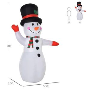 Pupazzo di Neve Gonfiabile, Decorazione Natalizia da Giardino, Ornamento per Esterni per le Festività - Product Image 4