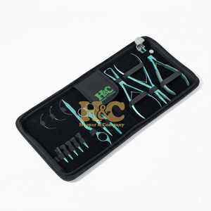 Herramienta Profesional para Extensiones de Cabello HOOPER COMPANY TM-HAC-HEK-HA11-072 de Acero Inoxidable, Color Verde, con Pinzas y Cinta Adhesiva, Logotipo Gratuito - Product Image 3