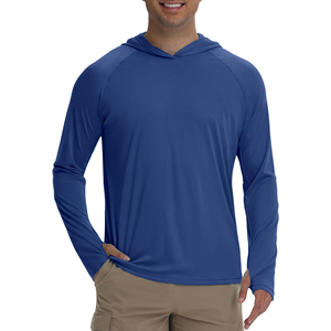 Vente en gros : T-shirt de pêche haute performance à manches longues avec capuche, sublimation, UPF 50, séchage rapide, protection UV, polyester pour l'extérieur - Product Image 1