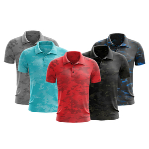 Polo à manches courtes pour homme, camouflage, séchage rapide, polyester, coupe classique, avec imprimé - Product Image 3