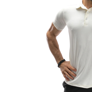 Polo pour homme en tissu gaufré, léger, en polyester et élasthanne, respirant, anti-humidité, coupe ajustée, pour le golf, décontracté, OEM - Product Image 5