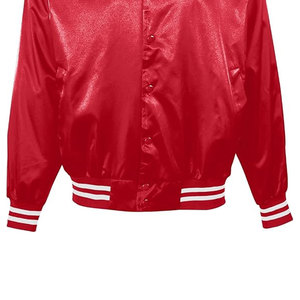 เสื้อแจ็คเก็ตเบสบอลผ้าซาตินพรีเมียม แต่งแถบลายทาง สไตล์วาร์ซิตี้คลาสสิก เนื้อผ้าบางเบา เรียบลื่น สวมใส่สบาย เหมาะสำหรับสตรีทแวร์ - Product Image 3