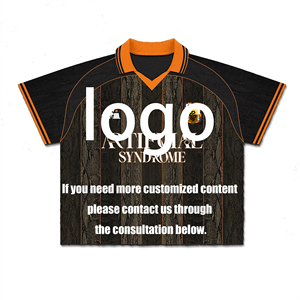 Artificial Syndrome Men's Black <b>Orange</b> Short Sleeve <b>Polo</b> Shirt With Print Design Casual Wear - Product Image 2