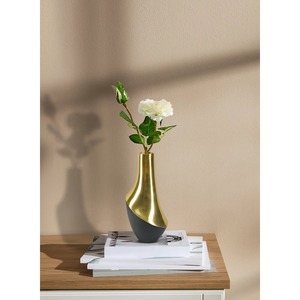 Vase de table contemporain en laiton, fait main, noir et or, vase décoratif en métal pour la décoration intérieure de la maison - Product Image 6