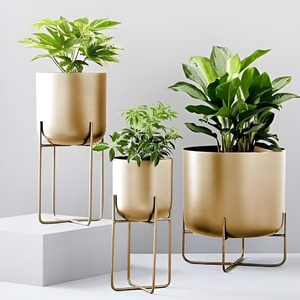 Jardinière en métal à bas prix pour salon, à poser au sol et pour la décoration intérieure, décoration de balcon, pot de fleurs de style moderne - Product Image 1