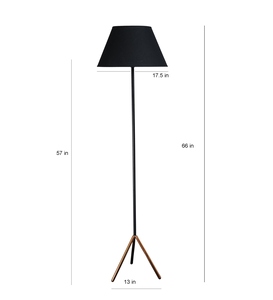 Lampe sur pied de luxe en coton noir avec base en métal, fabrication OEM/ODM, faible MOQ, prix d'usine, vente en gros, approvisionnement en vrac - Product Image 4