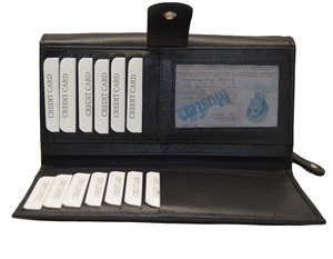 Genuine Leather <b>Long</b> <b>Wallet</b> Unisex Zipper Closure Minimalist Design Large Capacity Daily Use - Product Image 3