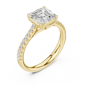 Anillo de Oro Amarillo Sólido de 14k en Oferta, con Diamante Cultivado en Laboratorio en Forma de Asscher, Certificado GRA, Anillo de Compromiso y Boda para Mujer - Product Image 5