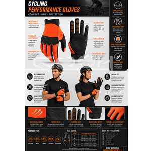 Cycling Performance <b>Gloves</b> Breathable Anti-Slip Grip, Shock Absorbing Cycling <b>Gloves</b> For Men And Women - Product Image 4