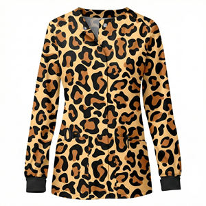 Chaquetas Quirúrgicas Personalizadas al por Mayor con Estampado Floral, Cierre de Broches, Mangas Largas, para Spa, Salón, Esteticistas, Enfermeras - Product Image 6