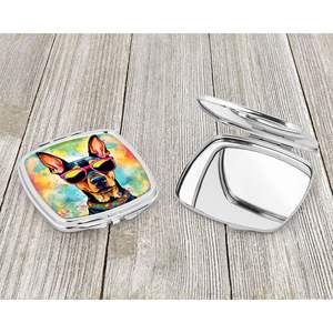 Doberman Pinscher Hippie Dawg Compact Folding Handheld <b>Makeup</b> <b>Mirror</b> Portable Decorative <b>Travel</b> Gift for Women and Girls - Product Image 3