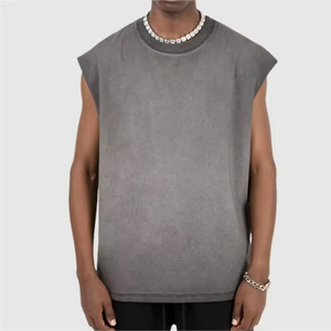 Débardeur décontracté en coton délavé respirant tricoté, fabriqué au Pakistan, pour homme, style vintage, sans manches, séchage rapide, personnalisable - Product Image 1