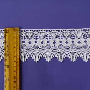 Chemical GPO Guipure Lace <b>Trim</b> <b>Fabric</b> Floral Embroidered Ribbon For Garment Apparel Dress Home Textile Craft Export - Product Image 1
