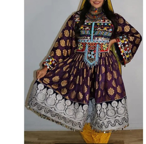 Nouvelle robe afghane traditionnelle pour femmes grandes tailles 2026, couleurs personnalisables, salwar kameez en soie, prix bas et MOQ pour toutes les tailles - Product Image 4