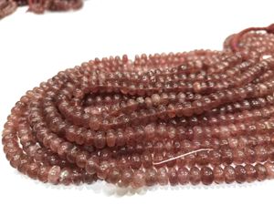 Quartz rose naturel 7-8 mm, perles rondes lisses, vendues par brin de 8 pouces de long - Product Image 3