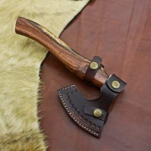 Hache Viking Artisanale Personnalisée 2025 en Acier Damas de Qualité Industrielle avec Manche en Bois de Rose, Mini Hache, Tête d'Hache, Garantie de 3 Ans - Product Image 4