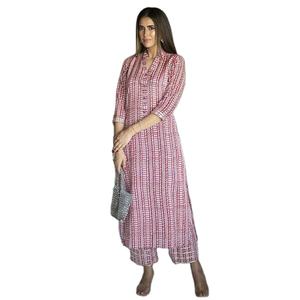 Haga que sus estilos de guardarropa sean elegantes con el color más precioso bordado a mano Muslin Silk Kurti & Pent a precio de mayorista - Product Image 1