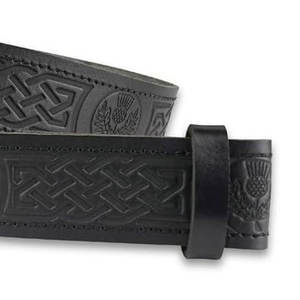 Cinturón de Kilt Highland 100% Cuero con Diseño de Cardo Grabado, Ajustable, Accesorio de Alta Calidad para Vestimenta 2026 - Product Image 5