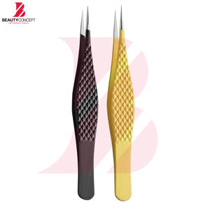 Pinces à cils greffées jaunes et noires, au meilleur prix, pour salon de beauté, idéales pour la pose d'extensions de cils. - Product Image 2