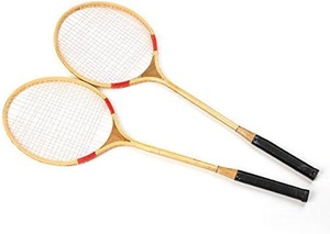 Raquette de badminton en bois unisexe, personnalisable, toutes tailles et couleurs, avec poignée souple antidérapante, filet rigide et logo personnalisé - Product Image 2