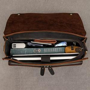 Maletín Bandolera de Cuero Genuino para Portátil, de Alta Calidad, Estilo Moderno y Vintage, para Viajes de Negocios, Modelo LLB-0307 - Product Image 3