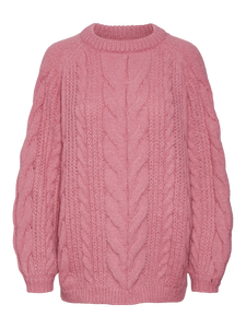 Pink Wool/Viscose <b>Cable</b> <b>Knit</b> <b>Sweater</b> O Neck Long Sleeve Pullover Solid Winter Men Knitted Casual Wear - Product Image 3