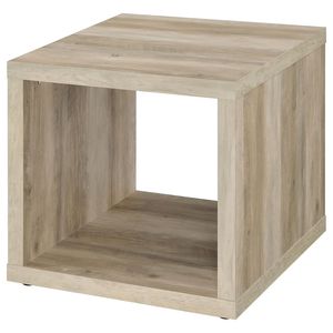 Mesa Auxiliar Cuadrada de Madera de Pino Envejecida, Diseño de Consola Flint - Product Image 3