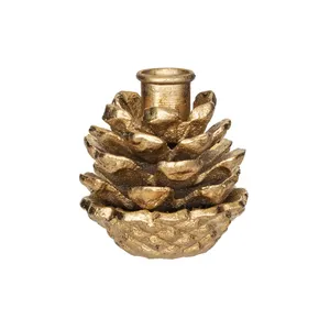 Handmade Decorative Metal Candle Holder with Geometric Iron ArtworkVintage Rustic Handmade Metal <b>Pinecone</b>-shaped Candlestick - Product Image 2