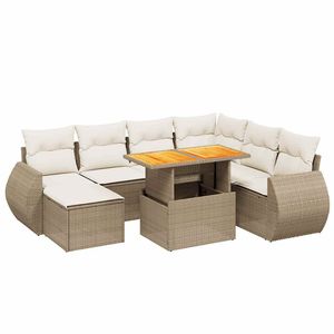 Set Divano da Giardino Beige e Bianco Crema - Product Image 2