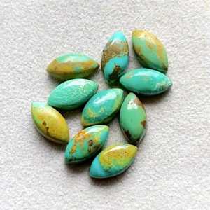 พลอยคิงแมนเทอร์ควอยซ์ทรงมาร์คีส์ปรับขนาดแล้ว 10 ชิ้น/ล็อต พลอยคิงแมนเทอร์ควอยซ์ธรรมชาติแบบหลังแบนสำหรับทำเครื่องประดับ - Product Image 6