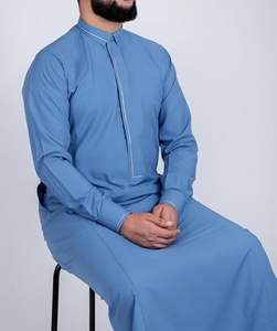 Nouvelle Arrivée Robes Longues Musulmanes Arabes Turques Qatariennes pour Hommes, Thobes Islamiques de Haute Qualité, Thobe Doux à Col Saoudien, Jubba Thobe pour Hommes - Product Image 2