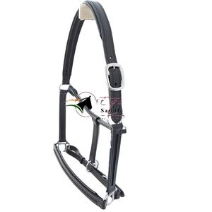 บังเหียนหนังแท้คุณภาพเยี่ยมรูปหัวม้า พร้อมช่องว่างสำหรับฝังคริสตัล DIY ปรับได้ อุปกรณ์ขี่ม้า - Product Image 1