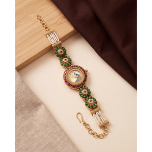 Indian Ethnic Artificial Jewellery-Aarti Heritage Brass Watch Adjustable - Product Image 1
