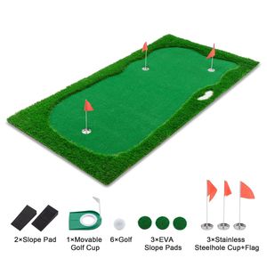Tapete de Golf de Césped Artificial de Alta Calidad de 10x5 pies con 3 Hoyos, 3 Banderas y 3 Copas para Entrenamiento en Interiores y Exteriores - Product Image 2
