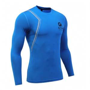 Haut de compression thermique à manches longues pour homme, séchage rapide, col ras du cou, sous-vêtement de sport anti-transpiration pour la gym et le fitness - Product Image 1