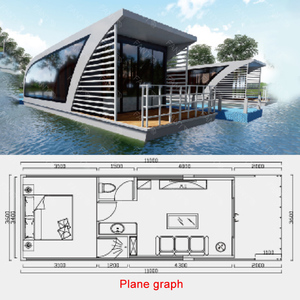 Chine maison d'eau préfabriquée conteneur solaire ponton hangar à bateaux kit péniche coque en aluminium <span class=keywords><strong>hôtel</strong></span> flottant <span class=keywords><strong>de</strong></span> luxe avec moteur - Product Image 6