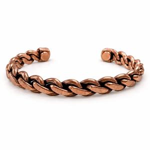 Floral <b>Engraved</b> Copper Cuff Bangle <b>Metal</b> Craft Open Bracelet with Vintage Pattern for Women Handmade Wholesale Accessories - Product Image 2