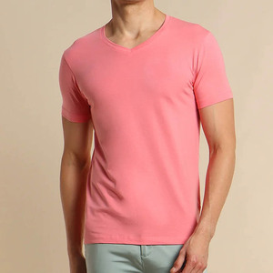 High Quality Custom 250 Grams 100% Cotton Unisex Blank Black <b>White</b> V Neck <b>Plain</b> Men's T-<b>Shirts</b> Short Sleeve V Neck Men T <b>Shirt</b> - Product Image 2