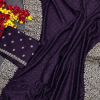 Nouvelle Collection : Saree Indien Moderne en Georgette pour Femme, Broderie Zari, Longueur Ras du Sol, Coupe Classique, Toutes Saisons, Idéal Diwali/Mariage/Fêtes