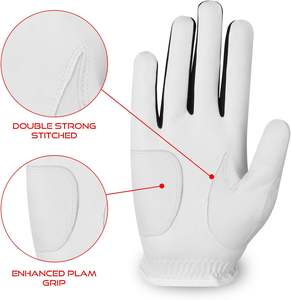 Guantes de golf de cuero PU antideslizantes de alta calidad con diseño de logotipo personalizado para hombre o mujer, guantes deportivos de golf en oferta. - Product Image 3