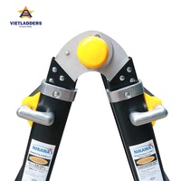 Échelle à marches en aluminium VIETLADDERS, 4 marches, 6 pieds, pliable avec roues, verrouillage manuel, usage domestique, EN131