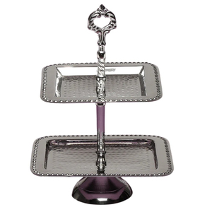 Support à gâteau en métal aluminium à 3 niveaux, finition dorée, avec poignée noire, pour mariage et anniversaire, vente en gros pour la décoration de la maison - Product Image 4