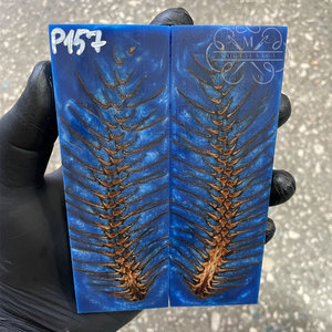 Plaques de manche de couteau en résine faite main, motif cône de pin, matériau de luxe pour poignée de couteau EDC, pour fabricants de couteaux - Product Image 1