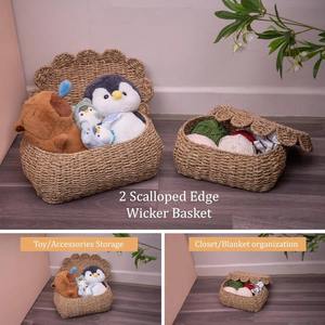 Juego de 2 cestas redondas de mimbre hechas a mano, cestas de almacenamiento al por mayor, ecológicas, hechas en Vietnam - Product Image 6