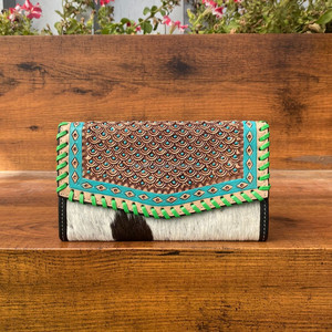 กระเป๋าคลัทช์สำหรับผู้หญิง, กระเป๋าสตางค์หนังขนสัตว์ลายเสือดาวแบบตะวันตกใช้ได้หลายรูปแบบ - Product Image 3