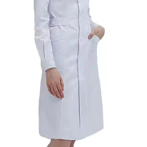 Blouse de laboratoire blanche professionnelle pour femmes, sur mesure, OEM, manches longues, blouse médicale, blouse de médecin, 100% coton - Product Image 5