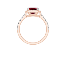 Personnalisable 14K 18K Or Rubis Solitaire Halo Bague IGI Certifié Taille Émeraude Bijoux De Mariage Prix Compétitif En Gros En Vrac