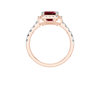 Personnalisable 14K 18K Or Rubis Solitaire Halo Bague IGI Certifié Taille Émeraude Bijoux De Mariage Prix Compétitif En Gros En Vrac - Product Image 4