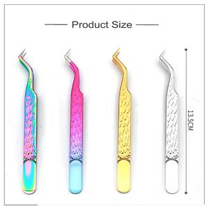 Pince à épiler professionnelle de précision en acier inoxydable antistatique de haute qualité, pointe grise, pour extensions de cils - Gris Roc - Product Image 3